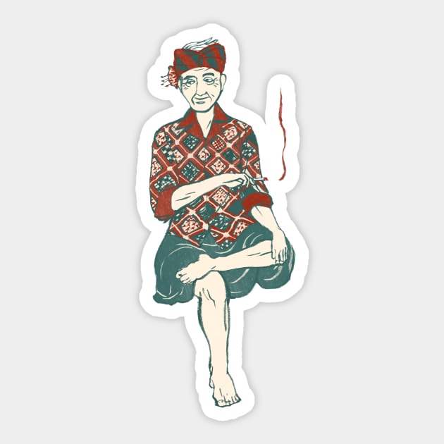 People of Bali - Grandpa Sticker by akaneyabushita